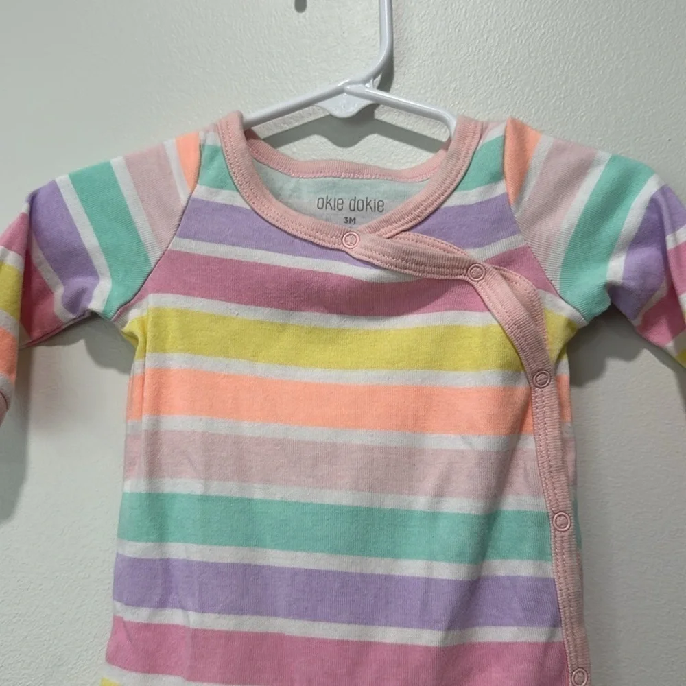Striped footie onesie